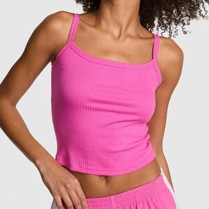 PINK Body-Hugging Multi Rib Pink Cami Women Size Medium